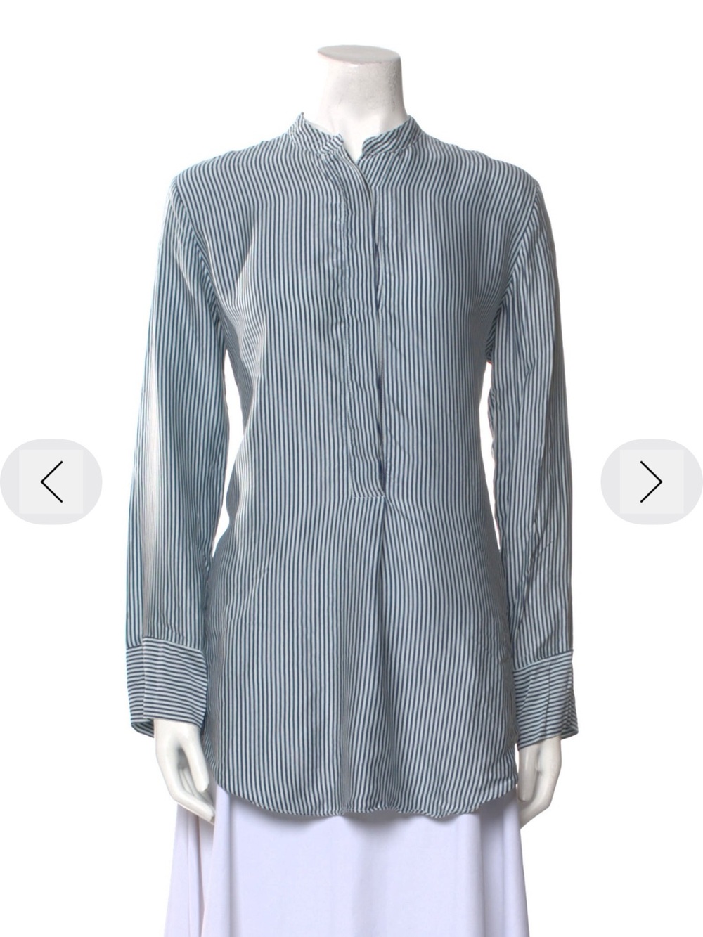 Jenni Kayne Blue and White Pinstripe Button-Down Shirt